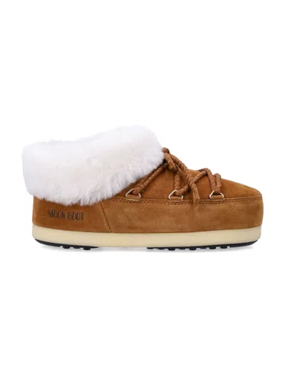 Moon Boot Lunar Comfort Slip-on Boots In Cognac Natural