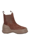 Moon Boot Man Ankle Boots Brown Size 9 Leather In Brown