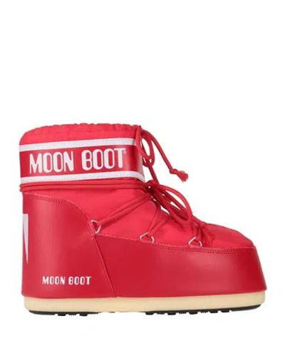 Moon Boot Man Ankle Boots Red Size 9-10.5 Textile Fibers In Red
