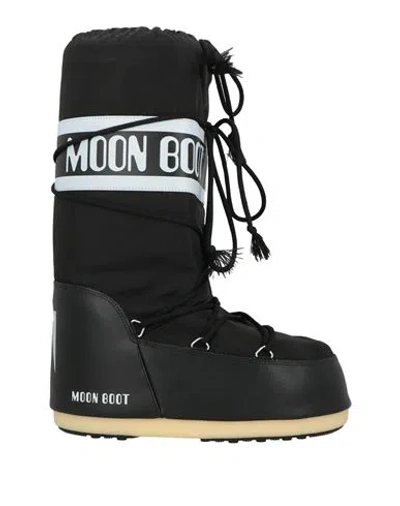 MOON BOOT MOON BOOT MAN BOOT BLACK SIZE 9-10.5 TEXTILE FIBERS, SYNTHETISCHES MATERIAL