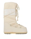 Moon Boot Man Boot Cream Size 9-10.5 Textile Fibers, Synthetisches Material In White