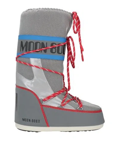Moon Boot Man Boot Grey Size 10-10.5 Textile Fibers In Gray