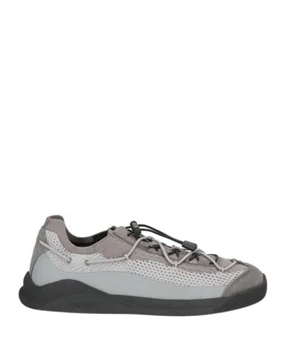 Moon Boot Man Sneakers Charcoal Size 6 Leather, Textile Fibers In Gray