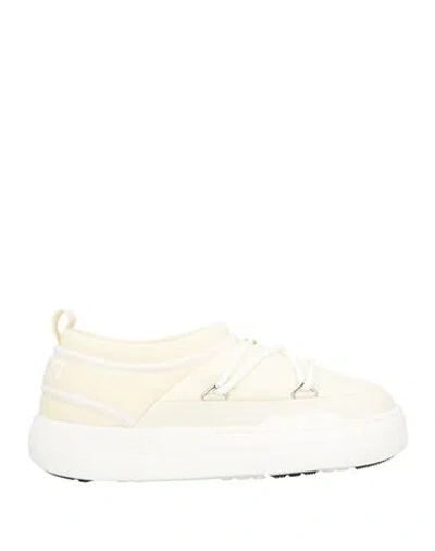Moon Boot Man Sneakers Cream Size 9 Textile Fibers, Synthetisches Material In White