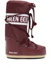 Moon Boot Burgundy Nylon And Synthetic Leather Icon Boots In Brown