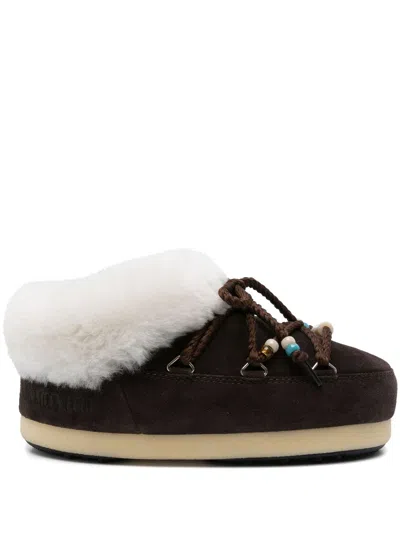 Moon Boot Mb Evx Mule Suede Beads Dark Brown/natural