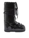 Moon Boot Icon Glitter Rubber Snow Boots In Black