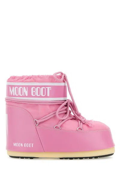 Moon Boot Icon Low Nylon Snow Boots For Women In Pink