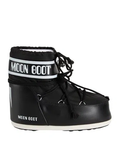 MOON BOOT MOON BOOT MB ICON LOW NYLON MAN ANKLE BOOTS BLACK SIZE 11.5-13 POLYAMIDE, PVC - POLYVINYL CHLORIDE