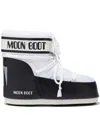 Moon Boot Two-tone Nylon And Synthetic Leather Icon Low Ankle Boots In White
