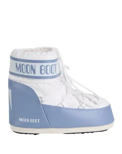 MOON BOOT MOON BOOT MB ICON LOW NYLON WOMAN ANKLE BOOTS SLATE BLUE SIZE 5.5-7 POLYAMIDE, PVC - POLYVINYL CHLOR