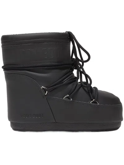 Moon Boot Unisex Icon Low Ankle Boots In Synthetic Leather In Black