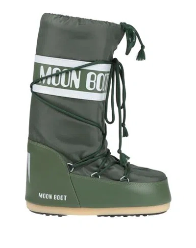 Moon Boot Mb Icon Nylon Woman Boot Dark Green Size 10-11.5 Polyamide, Pvc - Polyvinyl Chloride