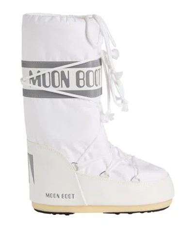 MOON BOOT MOON BOOT MB ICON NYLON WOMAN BOOT WHITE SIZE 8-9.5 POLYAMIDE, PVC - POLYVINYL CHLORIDE