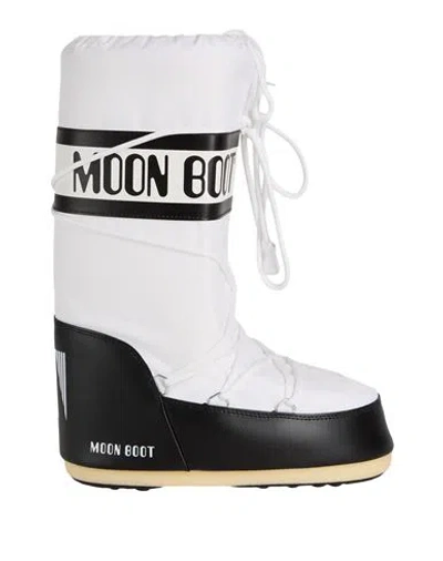 MOON BOOT MOON BOOT MB ICON NYLON WOMAN BOOT WHITE SIZE 8-9.5 POLYAMIDE, PVC - POLYVINYL CHLORIDE
