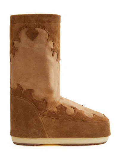 Moon Boot Mb Icon Suede Embroidery Boots In Brown
