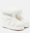 Moon Boot Ltrack Monaco Faux Fur-trimmed Shell And Faux Leather Snow Boots In White
