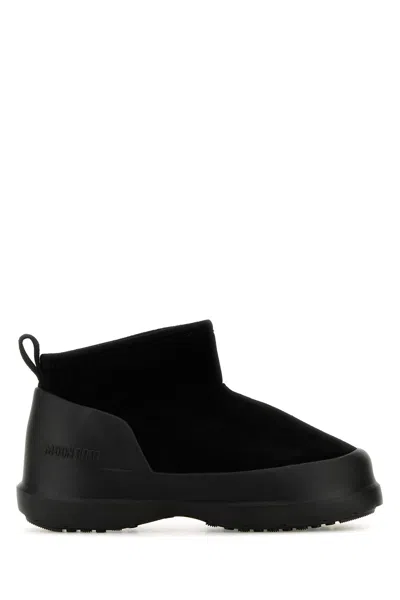 MOON BOOT MOON BOOT BLACK SUEDE LUNA LOW ANKLE BOOTS