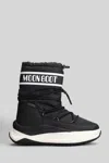 Moon Boot Moon Polar Black Ankle Boots With Maxi Logo Print On The Side In Tech Fabric Man In Black