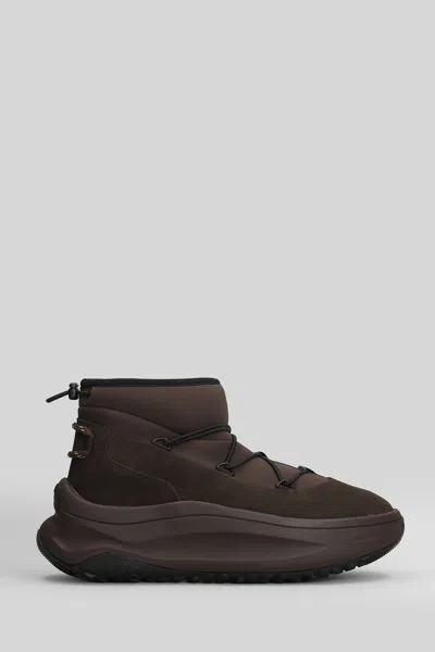 MOON BOOT MB MOON247 SLIP ON SNEAKERS IN BROWN POLYESTER