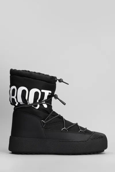 MOON BOOT MB MRACK POLAR ANKLE BOOTS IN BLACK NYLON
