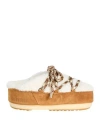 Moon Boot Icon Shearling Mules In Beige
