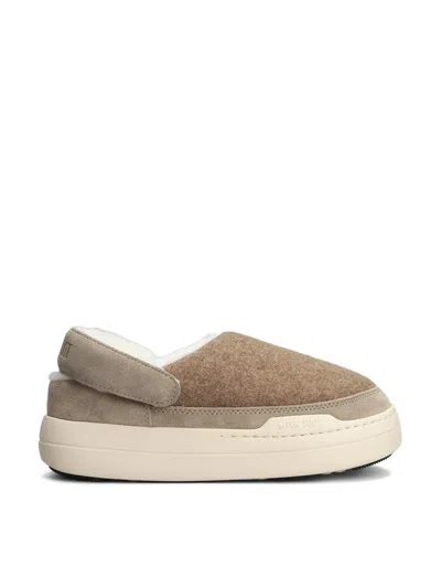 Moon Boot Mb Park Felt Clogs In Neutral