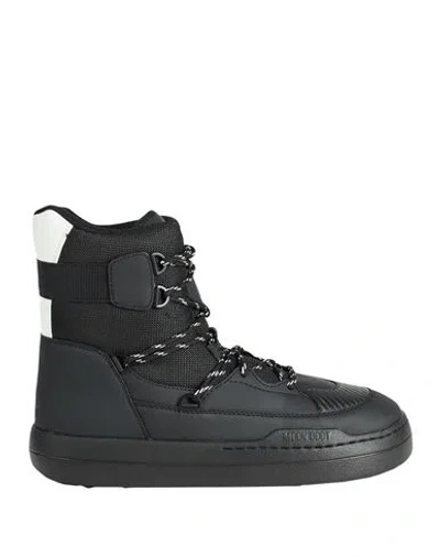 Moon Boot Mb Park Sneaker Boot Man Ankle Boots Black Size 9 Polyurethane, Polyester In Black