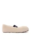 Moon Boot Shearling Strap Ballet Flat In Neutral
