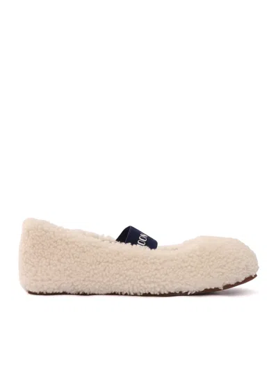 MOON BOOT MB SHEARLING ELASTIC STRAP FLATS