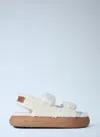 Moon Boot Mb Shearling Sandals In White