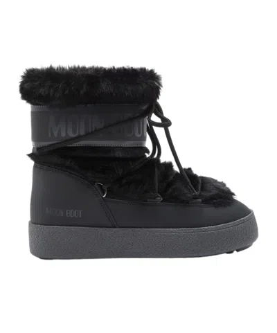 Moon Boot Ltrack Quilted Shell And Faux Leather Snow Boots In Black