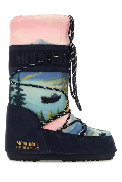 Moon Boot Mb X Gir Icon High Postcard Midnight In Blue