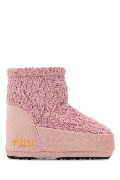 Moon Boot Mb X Gir Icon Low Nolace Knit Rose In Pink