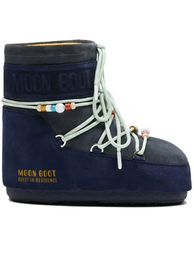 Moon Boot Two-tone Suede S X Guest In Residence Icon Low Ankle Boots In Multi