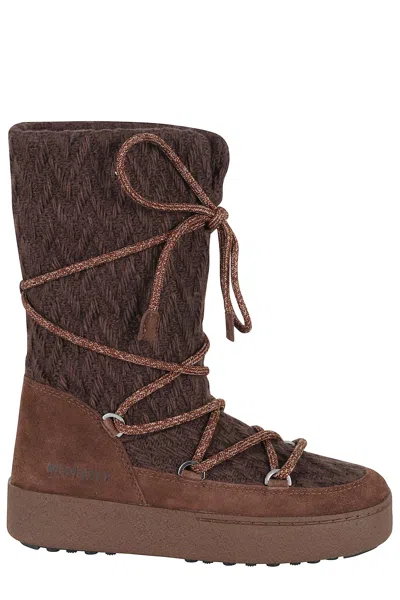 Moon Boot Mb X Gir Ltrack Knit In Brown