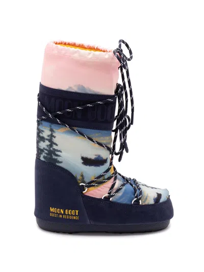 Moon Boot `mb X Guest In Residence Icon High Postcard` Boots In Multi