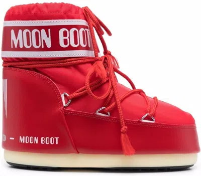 Moon Boot Men's Icon Low Nylon Snow Boots In Red