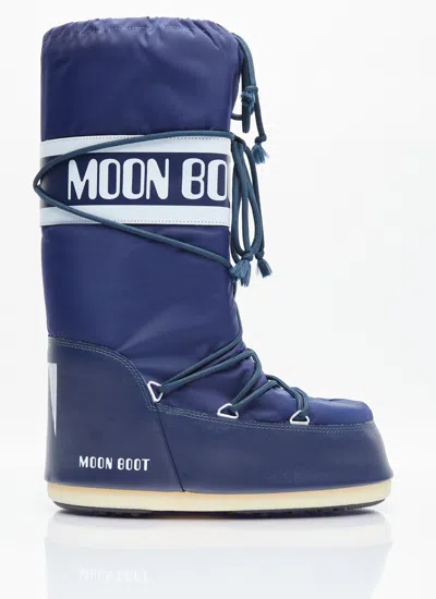 Moon Boot Men Icon Nylon Boots In Blue