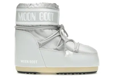 Pre-owned Moon Boot Men's  Icon Low Nylon Boot Sneakers In Glacier Grey In Gray