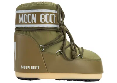 Pre-owned Moon Boot Men's  Icon Low Nylon Boot Sneakers In Khaki