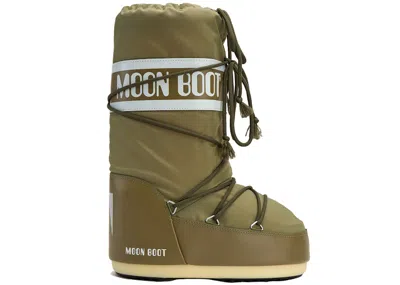Pre-owned Moon Boot Men's  Icon Nylon Boot Nylon Sneakers In Khaki