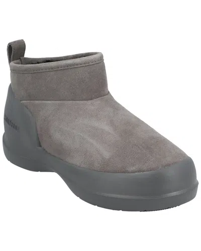 Moon Boot Mezzaluna Low Leather Boot In Gray