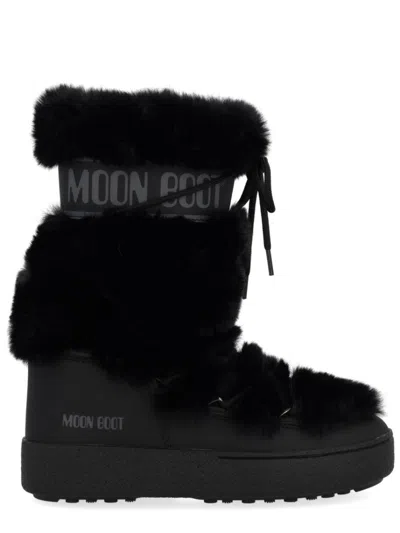 Moon Boot Mid-calf Plush Black Boots