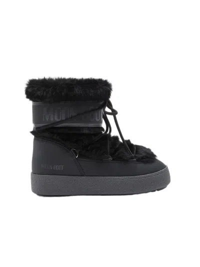 MOON BOOT MID-HEIGHT BLACK BOOTS WITH FURRY UPPER