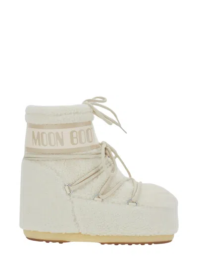 Moon Boot Mini Cotton-blend Boots For Women In Ivory