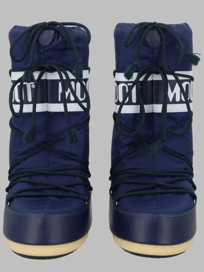 Moon Boot Mini -style Unisex Boots In Blue