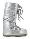 Moon Boot Icon Silver Glittered High Boots In Multi