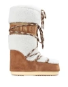 Moon Boot Icon Shearling And Suede Snow Boots In Beige