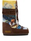 Moon Boot Womens Bronze Com  X Guest In Residence Icon Printed Shell And Suede Boots Eur 35 / 2 Uk In Multi